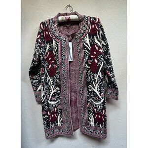 Maxsport Womens Duster Cardigan Sweater Open Front Boho Multicolor XS New $328